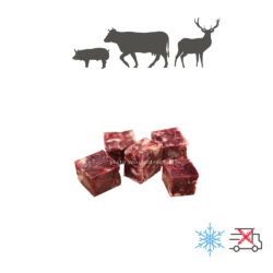 Viandes, os & abats pour BARF : Viandes rouges en cubes anti gaspi, sachet de 2 kg