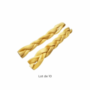 Tresses de peau de buffle, lot de 10