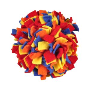 Balle en tissu polaire multicolore 10 cm pour chien