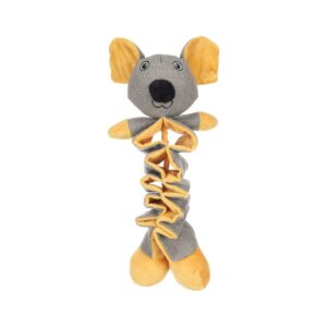 Peluche souris jaune et grise pour chiot