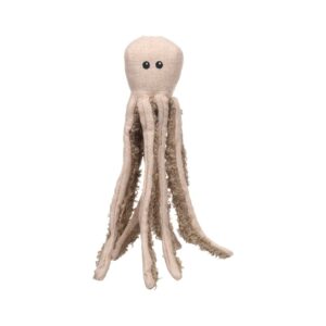 Pieuvre beige en peluche pour chien