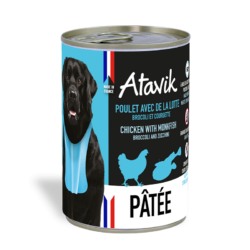 Boites Atavik® pour chien Poulet/Lotte (carton de 12 x 400 g)
