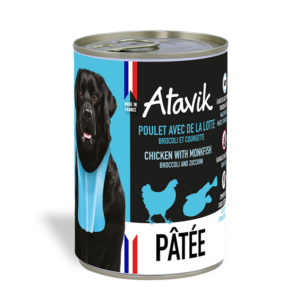 Pâtée Atavik chien Poulet Lotte 400 g